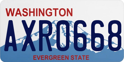 WA license plate AXR0668