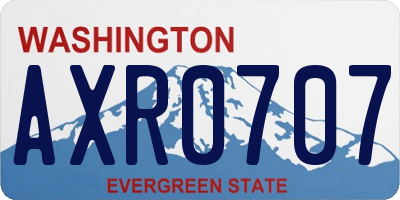WA license plate AXR0707