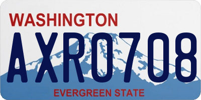 WA license plate AXR0708