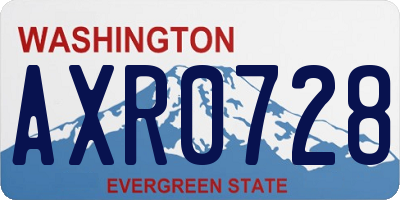 WA license plate AXR0728