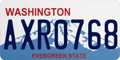 WA license plate AXR0768