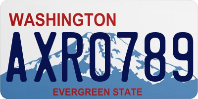 WA license plate AXR0789