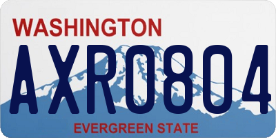 WA license plate AXR0804