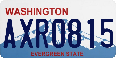 WA license plate AXR0815