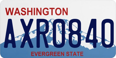 WA license plate AXR0840