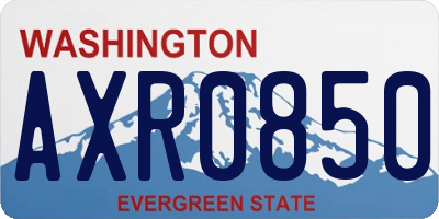 WA license plate AXR0850