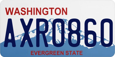 WA license plate AXR0860