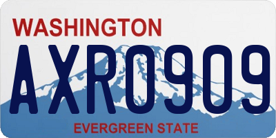 WA license plate AXR0909