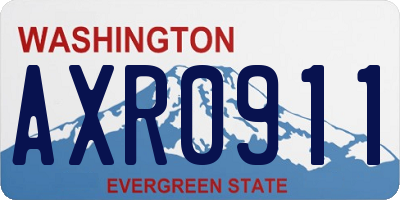 WA license plate AXR0911