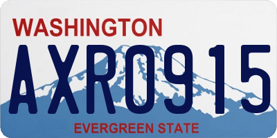 WA license plate AXR0915