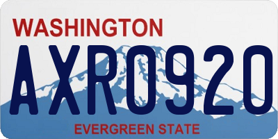 WA license plate AXR0920