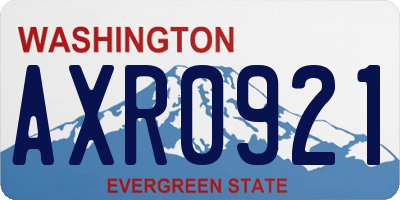 WA license plate AXR0921