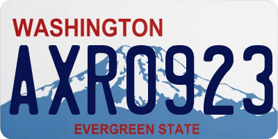 WA license plate AXR0923