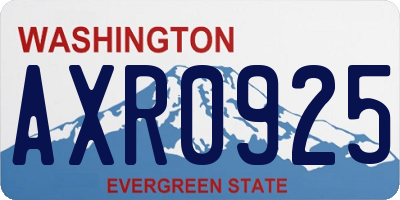 WA license plate AXR0925