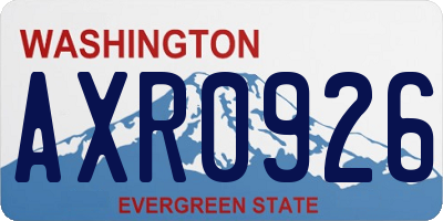 WA license plate AXR0926