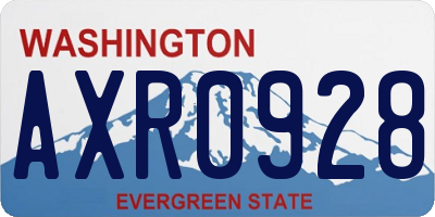 WA license plate AXR0928