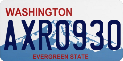 WA license plate AXR0930