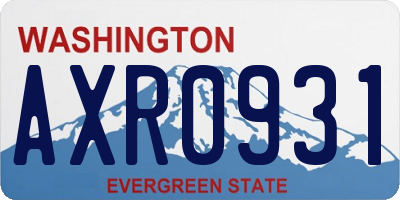 WA license plate AXR0931