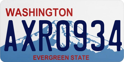 WA license plate AXR0934