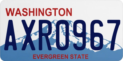 WA license plate AXR0967