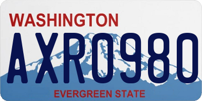 WA license plate AXR0980
