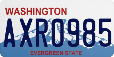 WA license plate AXR0985