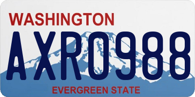 WA license plate AXR0988