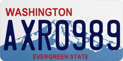 WA license plate AXR0989