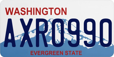 WA license plate AXR0990