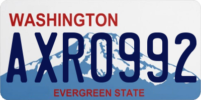 WA license plate AXR0992
