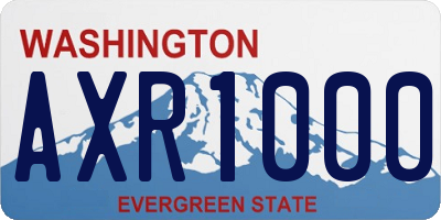 WA license plate AXR1000