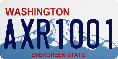 WA license plate AXR1001