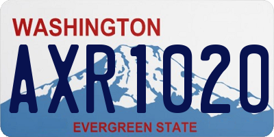 WA license plate AXR1020
