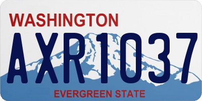 WA license plate AXR1037