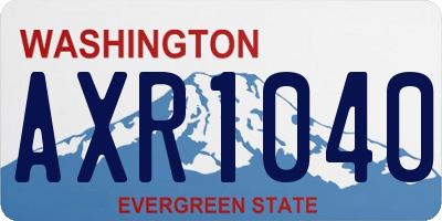 WA license plate AXR1040
