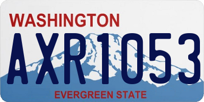 WA license plate AXR1053