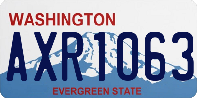 WA license plate AXR1063