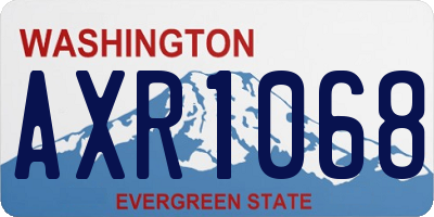 WA license plate AXR1068