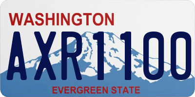 WA license plate AXR1100