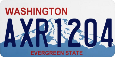 WA license plate AXR1204