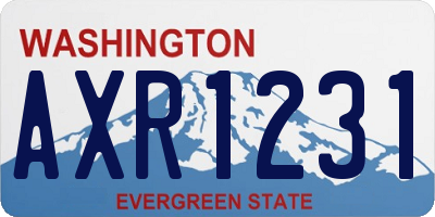 WA license plate AXR1231