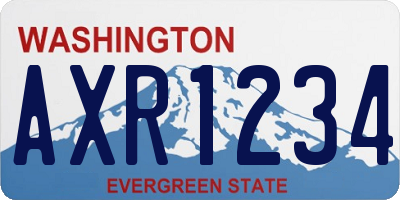 WA license plate AXR1234