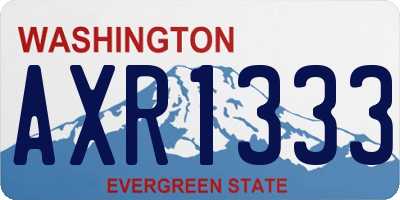 WA license plate AXR1333