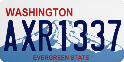 WA license plate AXR1337