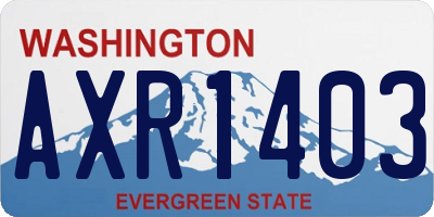 WA license plate AXR1403