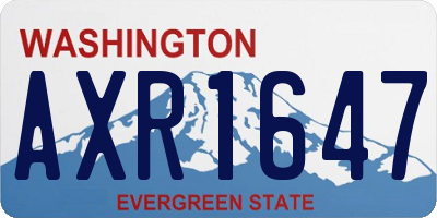 WA license plate AXR1647