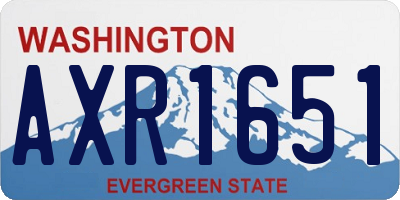 WA license plate AXR1651