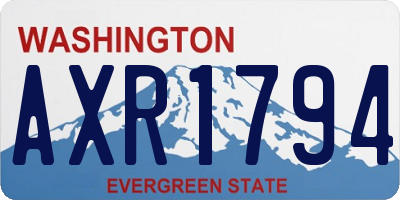 WA license plate AXR1794