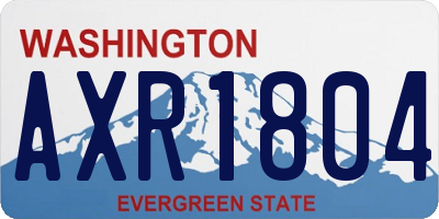 WA license plate AXR1804