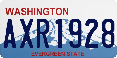 WA license plate AXR1928